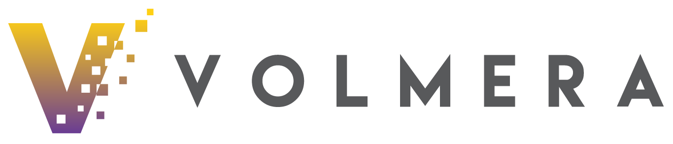 Horizontální logo marketingové agentury Volmera z Českých Budějovic